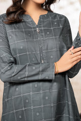 Grey Lawn Jacquard Stitched 2 Piece Suit for Women