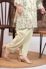 NUSLE3056 Printed Embroidered Suit - Unstitched 3Pc