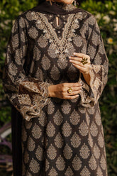 NPSA3075 Printed Embroidered Suit - Stitched 3Pc