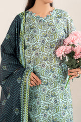 NUSLW3135 Printed Lawn Suit - Unstitched 3Pc