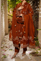 CRUST - Peach Embroidered (3Pcs) - 3209