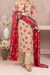 NUSL3210 Printed Lawn Suit - Unstitched 3Pc