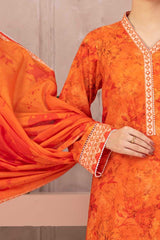 NUSLW3066 Printed Lawn Suit - Unstitched 3Pc