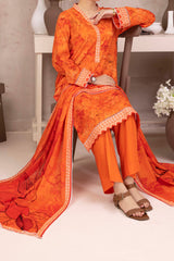 NUSL3202 Printed Cambric Suit - Unstitched 3Pc