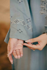 Embroidered Silk Karandi Suit - Stitched 2 PC - 2078