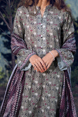 ASHY - Printed Unstitched Khaddar Suit (3 Piece) 3126