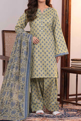 NUSLW3083 Printed Lawn Suit - Unstitched 3Pc