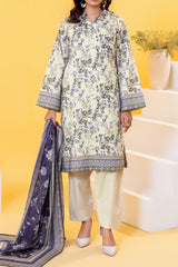 NUSLW3025 Printed Lawn Suit - Unstitched 3Pc