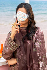 NUSLD3097 Dobby Embroidered Lawn Suit - Unstitched 3Pc