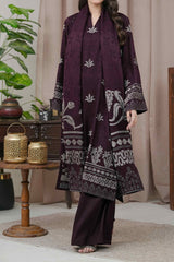 PLUM - Unstitched Velvet Jacquard Suit (3 Piece) 3199
