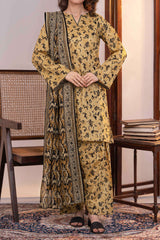 NUSLW3033 Printed Lawn Suit - Unstitched 3Pc