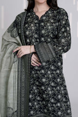 BLACK PEARL - Printed Unstitched Khaddar Suit (3 Piece) 3125