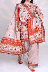 APRICOT - Printed Unstitched Khaddar Suit (3 Piece) 3131