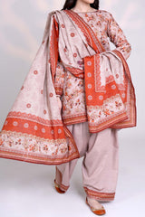 APRICOT - Printed Unstitched Khaddar Suit (3 Piece) 3131