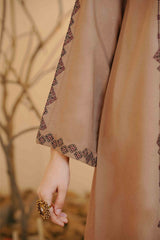 Embroidered Silk Karandi Suit - Stitched 2 PC - 2076