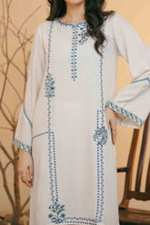 Embroidered Silk Karandi Suit - Stitched 2 PC - 2075