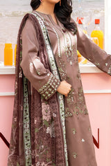 NUSLD3097 Dobby Embroidered Lawn Suit - Unstitched 3Pc