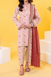 Rose Pink printed 3 piece lawn suit for women with lawn dupatta and cambric trouser
Printed lawn shirt in Rose Pink color for ladies