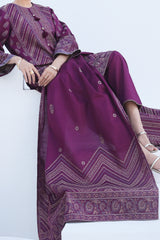 NUSJ3328 Jacquard Lawn Suit - Unstitched 3Pc