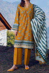 SULPHUR - Printed Unstitched Khaddar Suit (3 Piece) 3176
