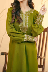 Embroidered Silk Karandi Suit - Stitched 2 PC - 2072