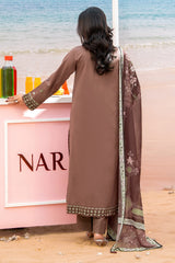NUSLD3097 Dobby Embroidered Lawn Suit - Unstitched 3Pc