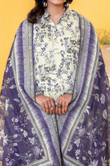 NUSLW3025 Printed Lawn Suit - Unstitched 3Pc