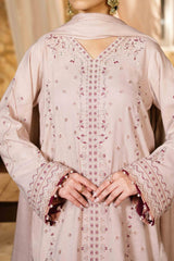 CHAMPAGNE - Peach Embroidered (3Pcs) - 3204