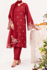 Fleur - NPSJ3144 Embroidered Cotton Jacquard Suit ( Stitched 3 Pc)