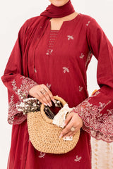 Fleur - NPSJ3144 Embroidered Cotton Jacquard Suit ( Stitched 3 Pc)