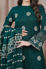 GREEN - Unstitched Velvet Jacquard Suit (3 Piece) 3197
