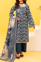 NUSLW3030 Printed Lawn Suit - Unstitched 3Pc