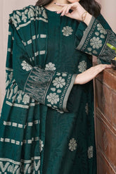 GREEN - Unstitched Velvet Jacquard Suit (3 Piece) 3197