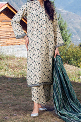 HUSK - Printed Unstitched Khaddar Suit (3 Piece) 3143