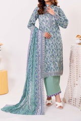 NPSE3140 Printed Embroidered Lawn Suit - 3 Piece