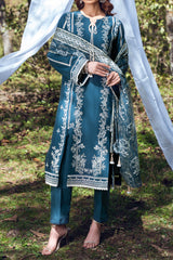 NUSLCE3153 Embroidered Cambric Suit - Unstitched 3Pc