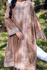 NUSLCE3154 Embroidered Cambric Suit - Unstitched 3Pc