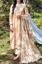 NUSLCE3156 Embroidered Cambric Suit - Unstitched 3Pc