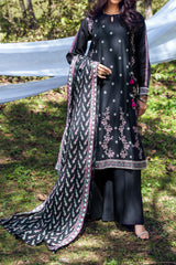 NUSLCE3151 Embroidered Cambric Suit - Unstitched 3Pc