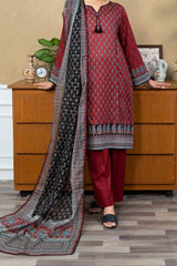 NUSL3249 Printed Lawn Suit - Unstitched 3Pc