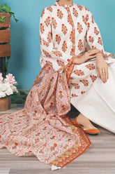 NUSL3340 Printed Cambric Suit - Unstitched 3Pc