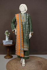 NUWE3120 Printed Embroidered Khaddar Suit - 3 Piece