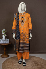 NUWE3117 Printed Embroidered Khaddar Suit - 3 Piece