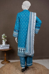 NUWE3115 Printed Embroidered Khaddar Suit - 3 Piece