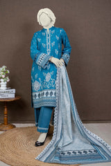 NUWE3115 Printed Embroidered Khaddar Suit - 3 Piece