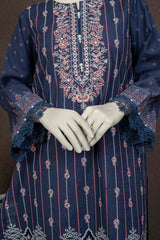 NUWE3118 Printed Embroidered Khaddar Suit - 3 Piece