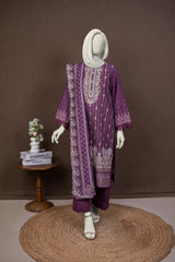 NUWE3119 Printed Embroidered Khaddar Suit - 3 Piece