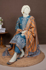 NUWE3114 Printed Embroidered Khaddar Suit - 3 Piece