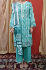 NUSL3243 Printed Lawn Suit - Unstitched 3Pc