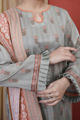 NUSL3222 Printed Lawn Suit - Unstitched 3Pc